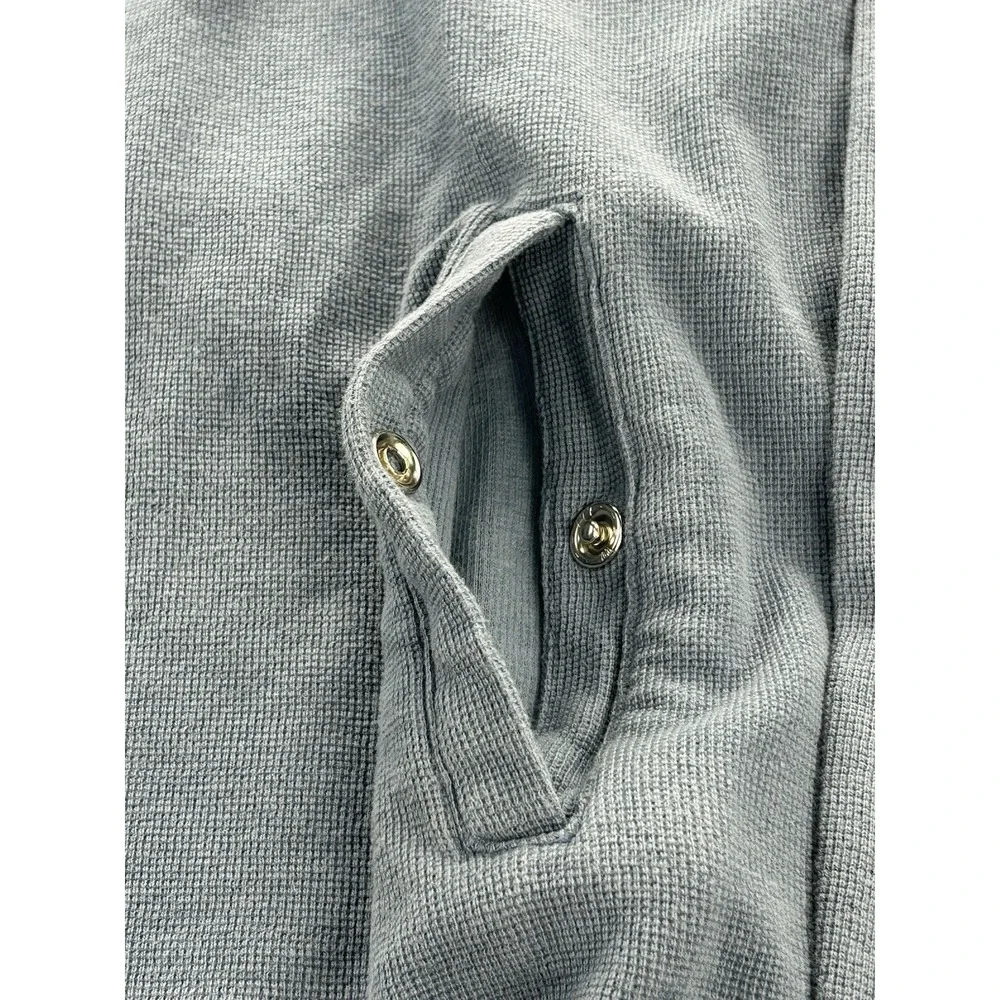 Carhartt K346 Men's M Blue Quarter Zip Thermal Waffle Knit Pullover Cotton